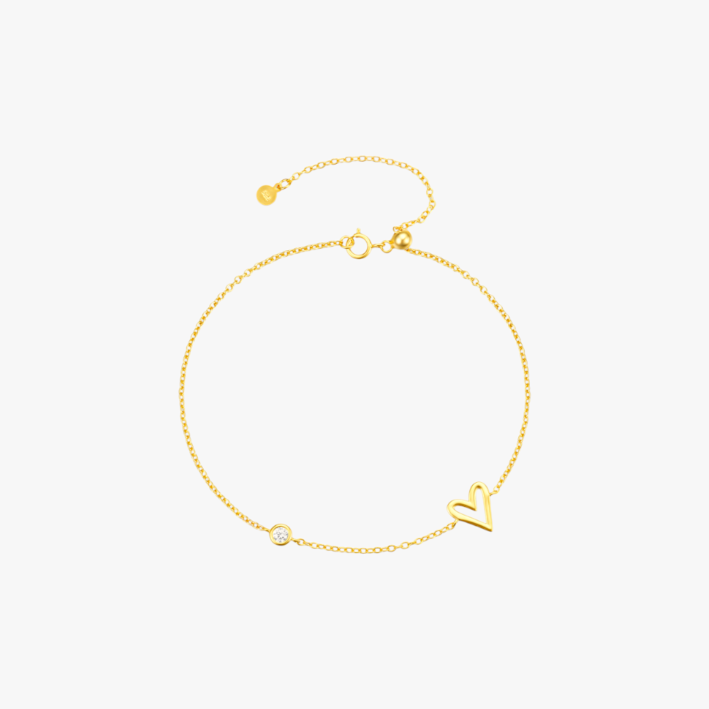 Bracelet classique en forme de cœur avec zircon