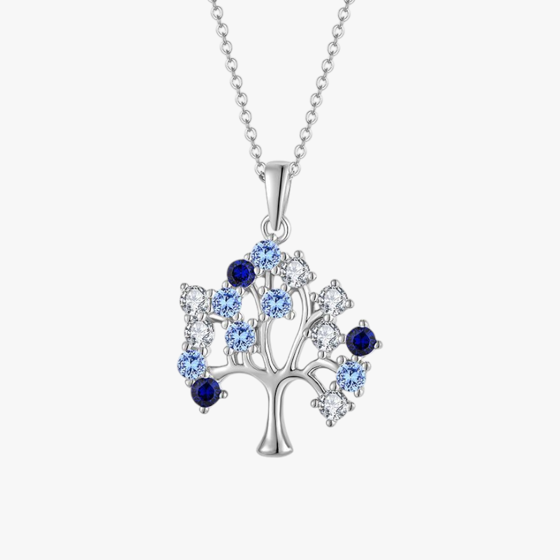 925 Sterling Silver Floral Tree of Life Necklace