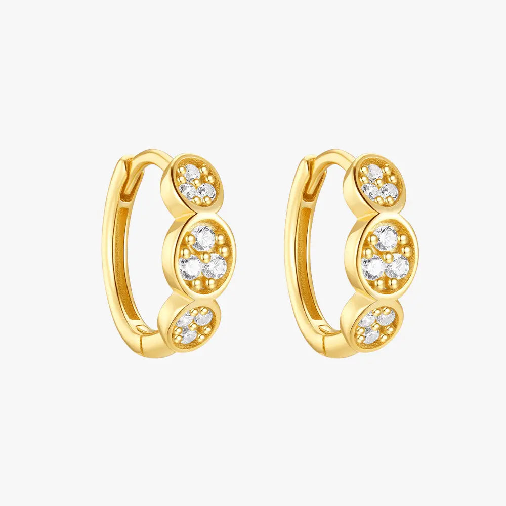 Clustered Zirconia Huggie Earrings