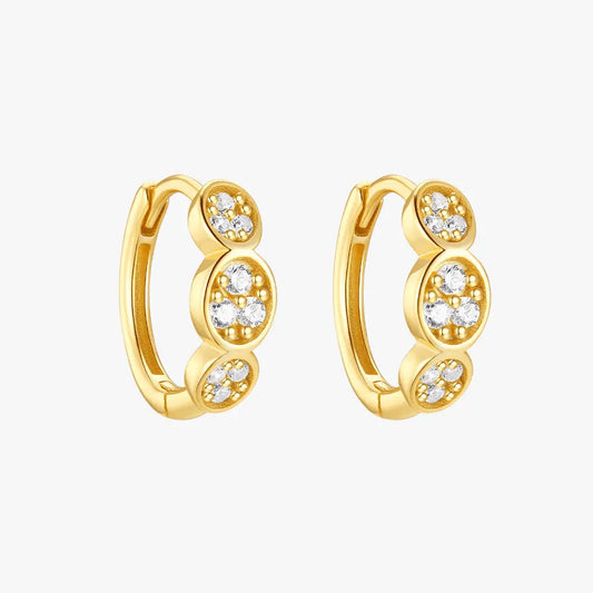 Clustered Zirconia Huggie Earrings