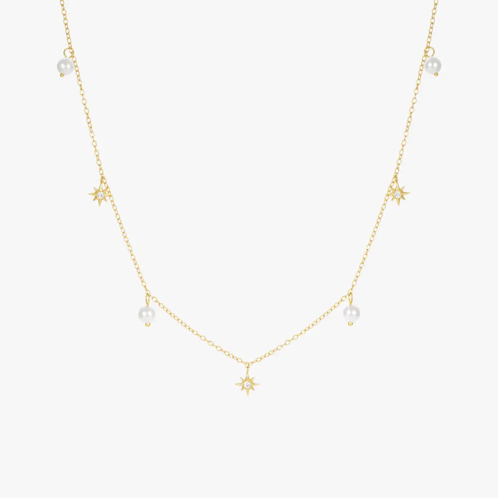 Celestial Pearl Star Necklace