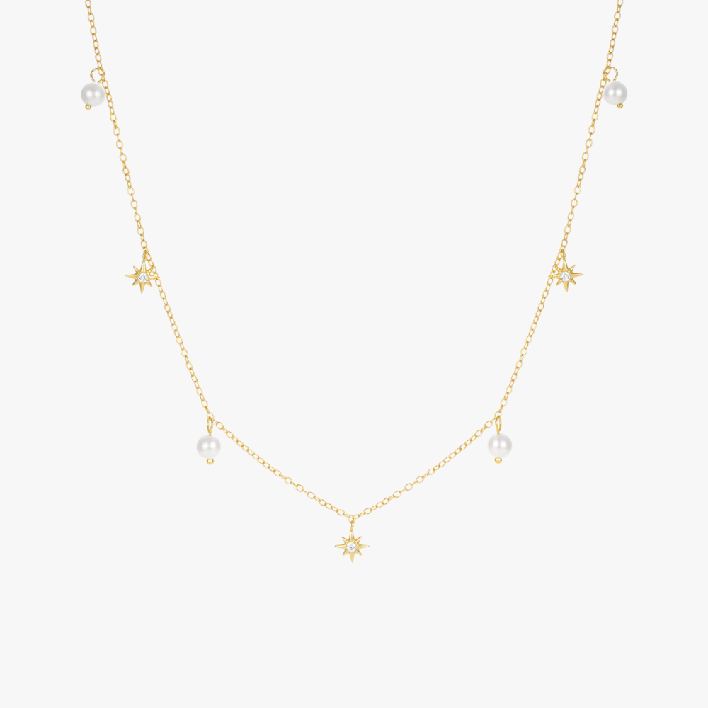 Celestial Pearl Star Necklace