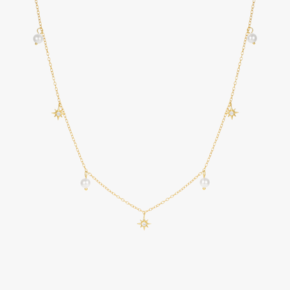 Celestial Pearl Star Necklace