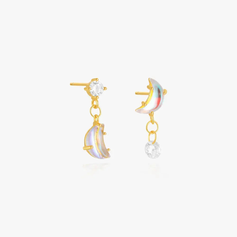 Iridescent Moonstone Drop Earrings