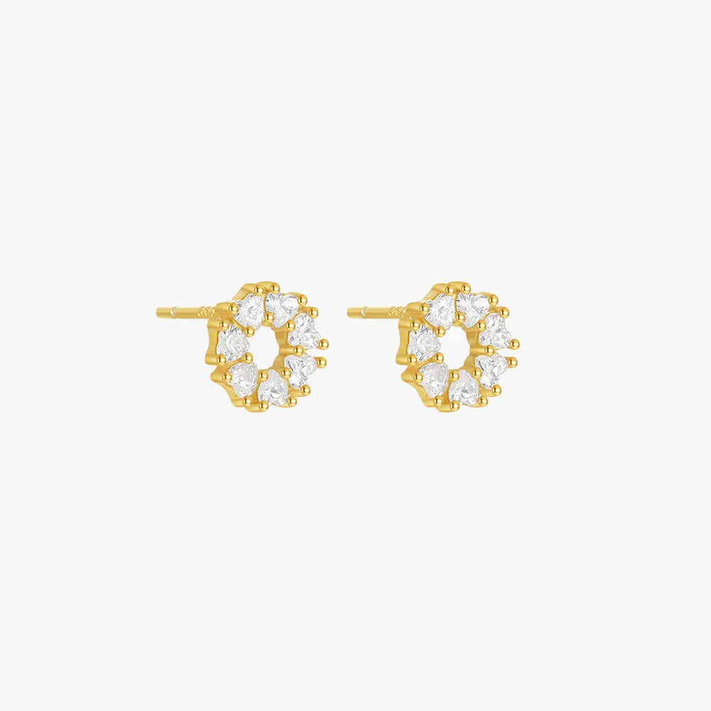 Zirconia Flower Stud Earrings