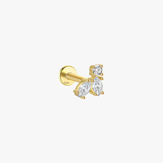 Zirconia Trio Marquise Stud