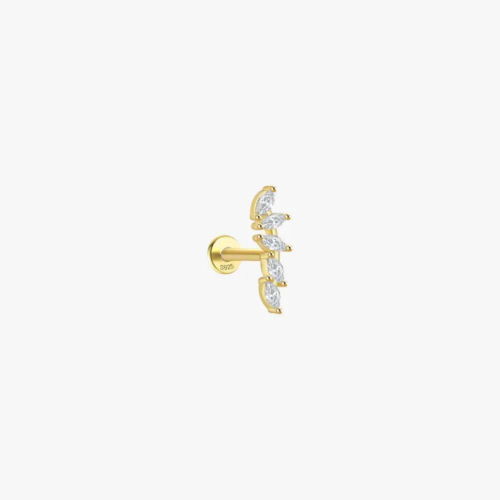 Zirconia Leaf Trail Stud