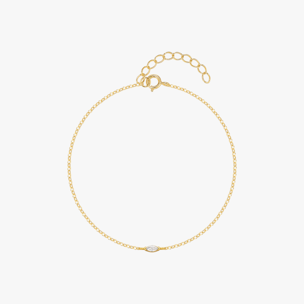 Marquise-Cut Zirconia Minimalist Bracelet