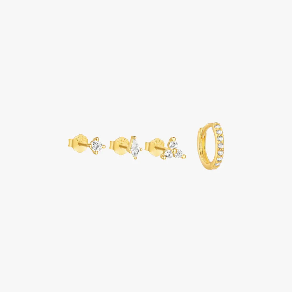 Radiant Shapes Zirconia Earring Set