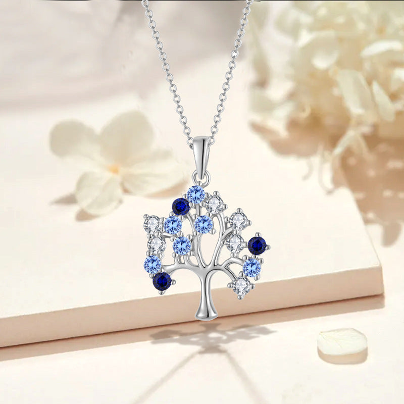 925 Sterling Silver Floral Tree of Life Necklace