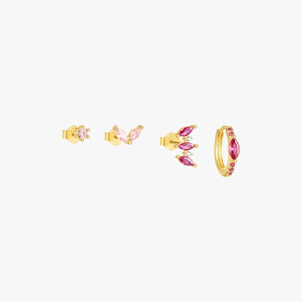 Ruby Radiance Earrings Set