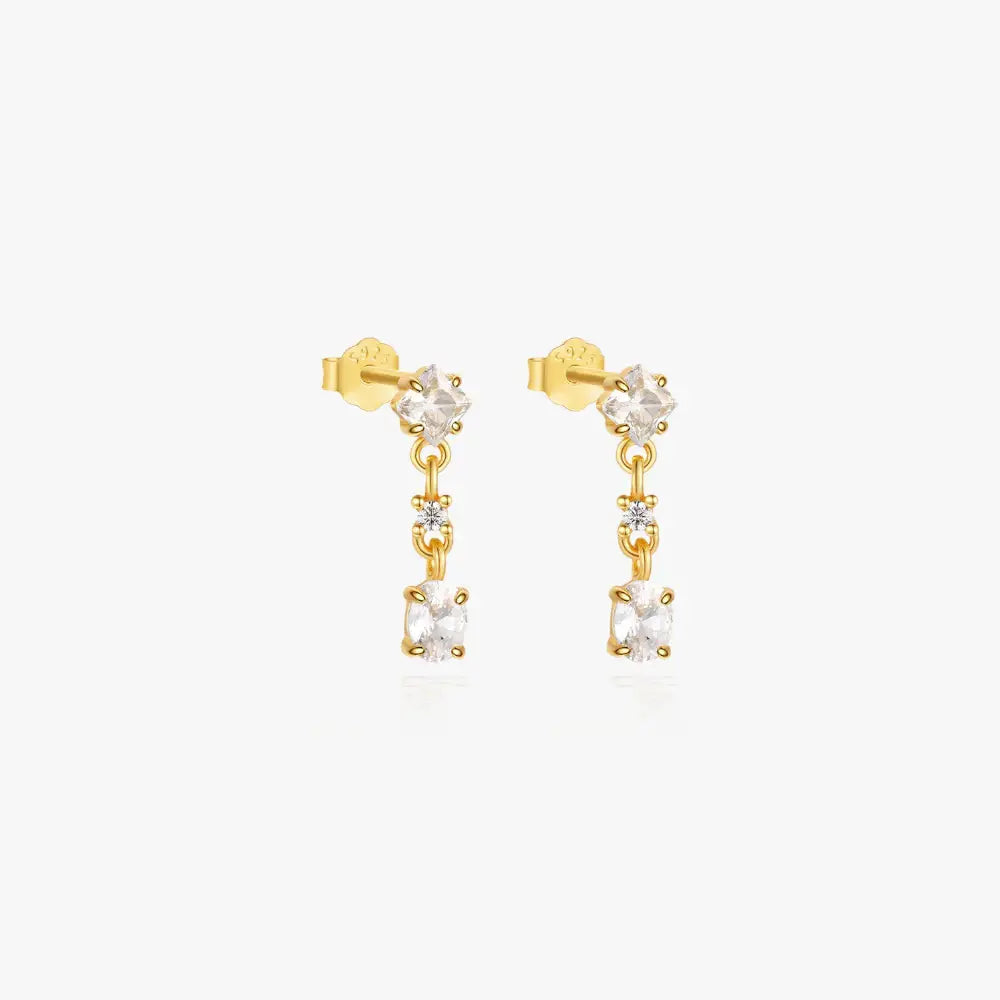 Sparkling Zircon Dangle Stud Earrings