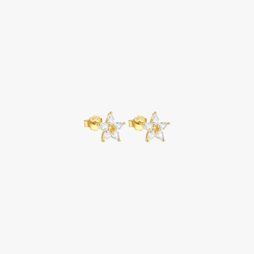 Marquise Flower Stud Earrings