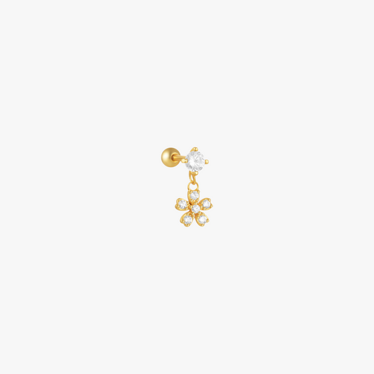 Flower Dangle Cartilage Piercing Stud