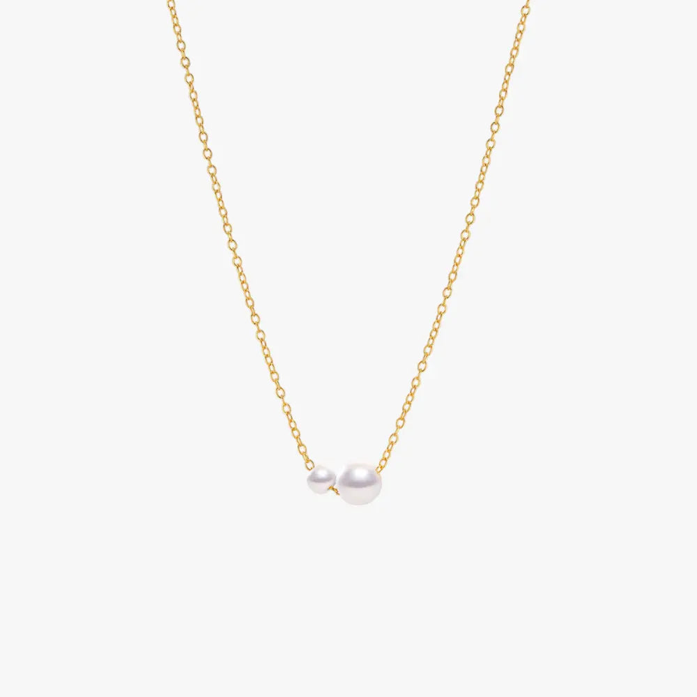 Duo Pearl Pendant Necklace