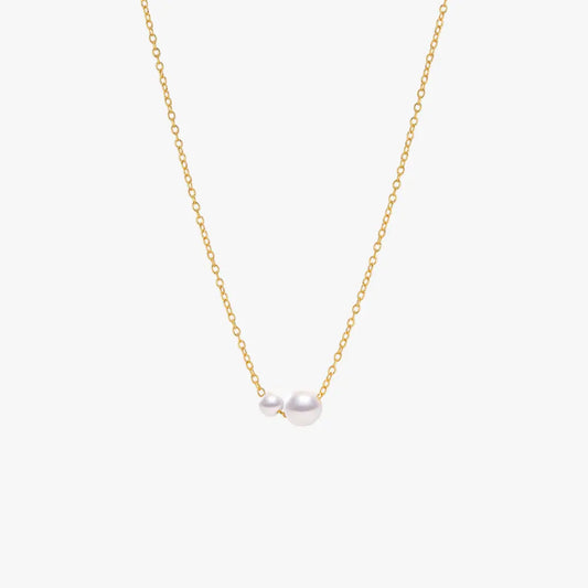 Duo Pearl Pendant Necklace