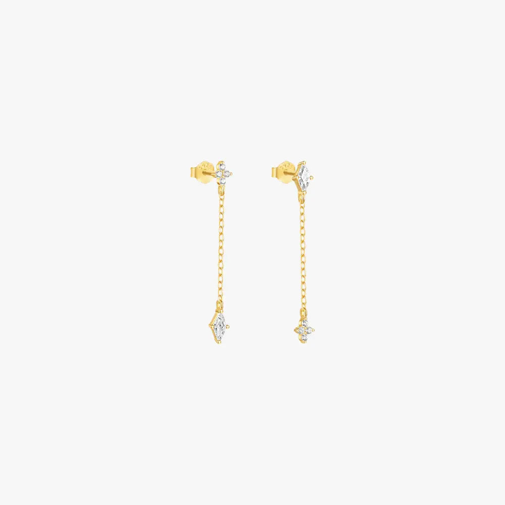 Zirconia Tassel Drop Earrings