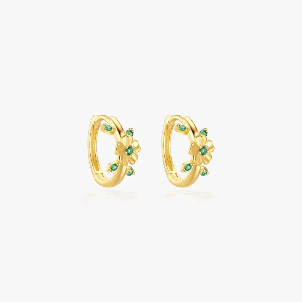 Floral-Inspired Green Zirconia Hoops