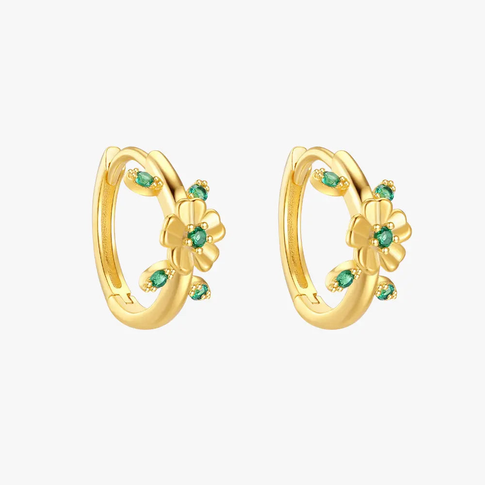 Floral-Inspired Green Zirconia Hoops