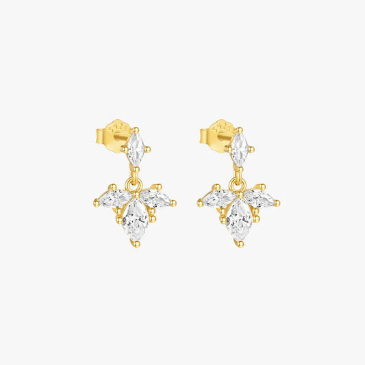 Boucles d'oreilles à tige en cristal marquise