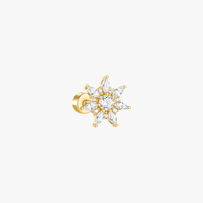 Sunburst Zirconia Flower Cartilage Stud