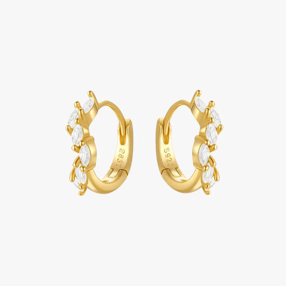 Marquise-Cut Zirconia Hoops