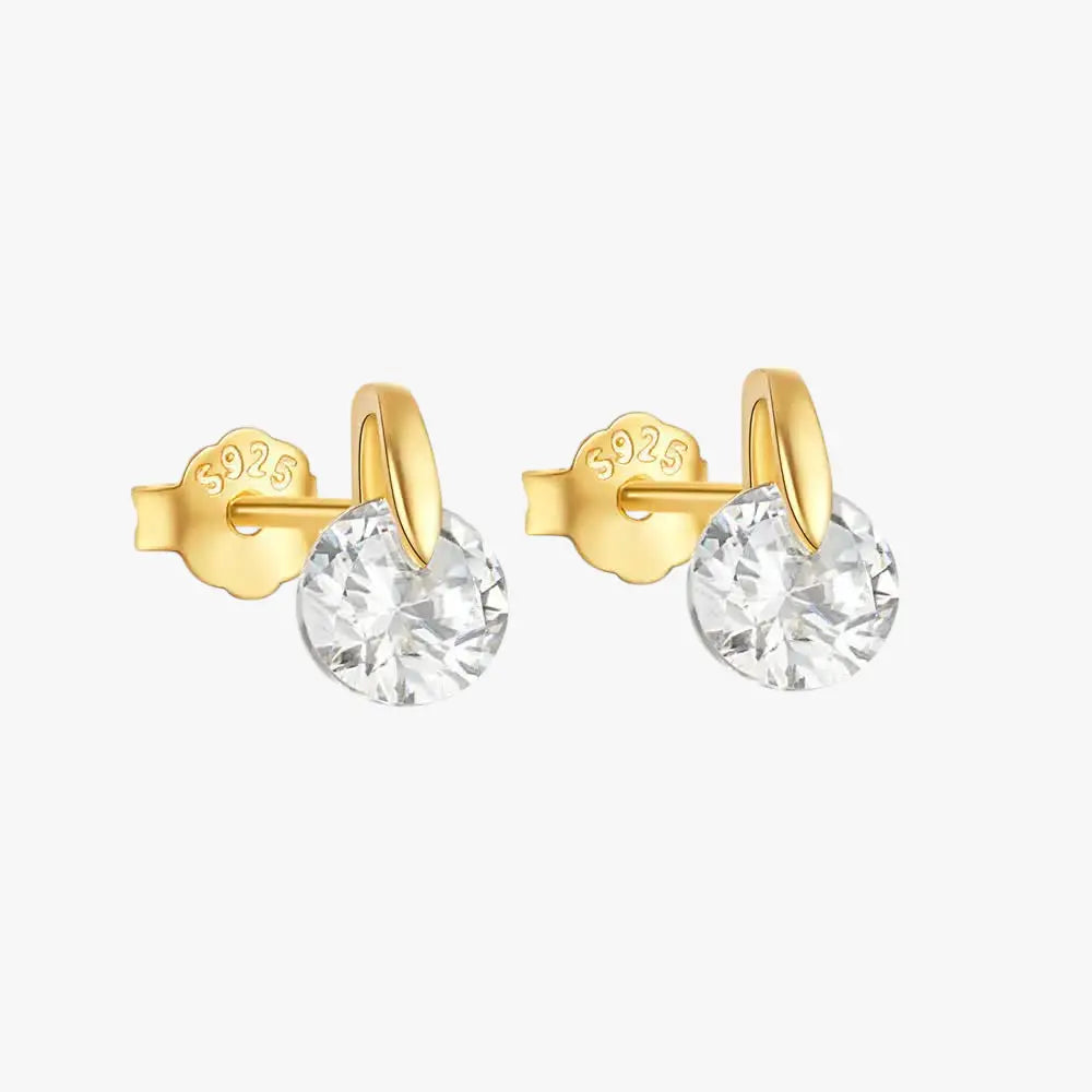 Irregular Square Zircon Stud Earrings