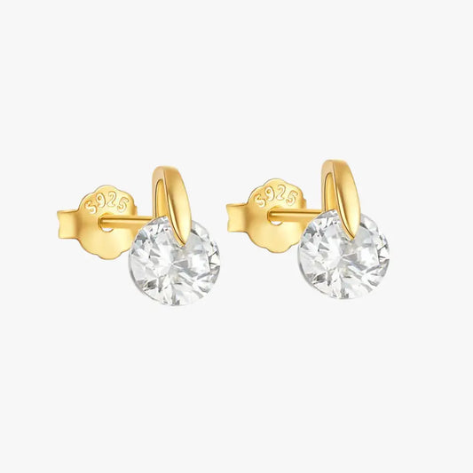 Irregular Square Zircon Stud Earrings