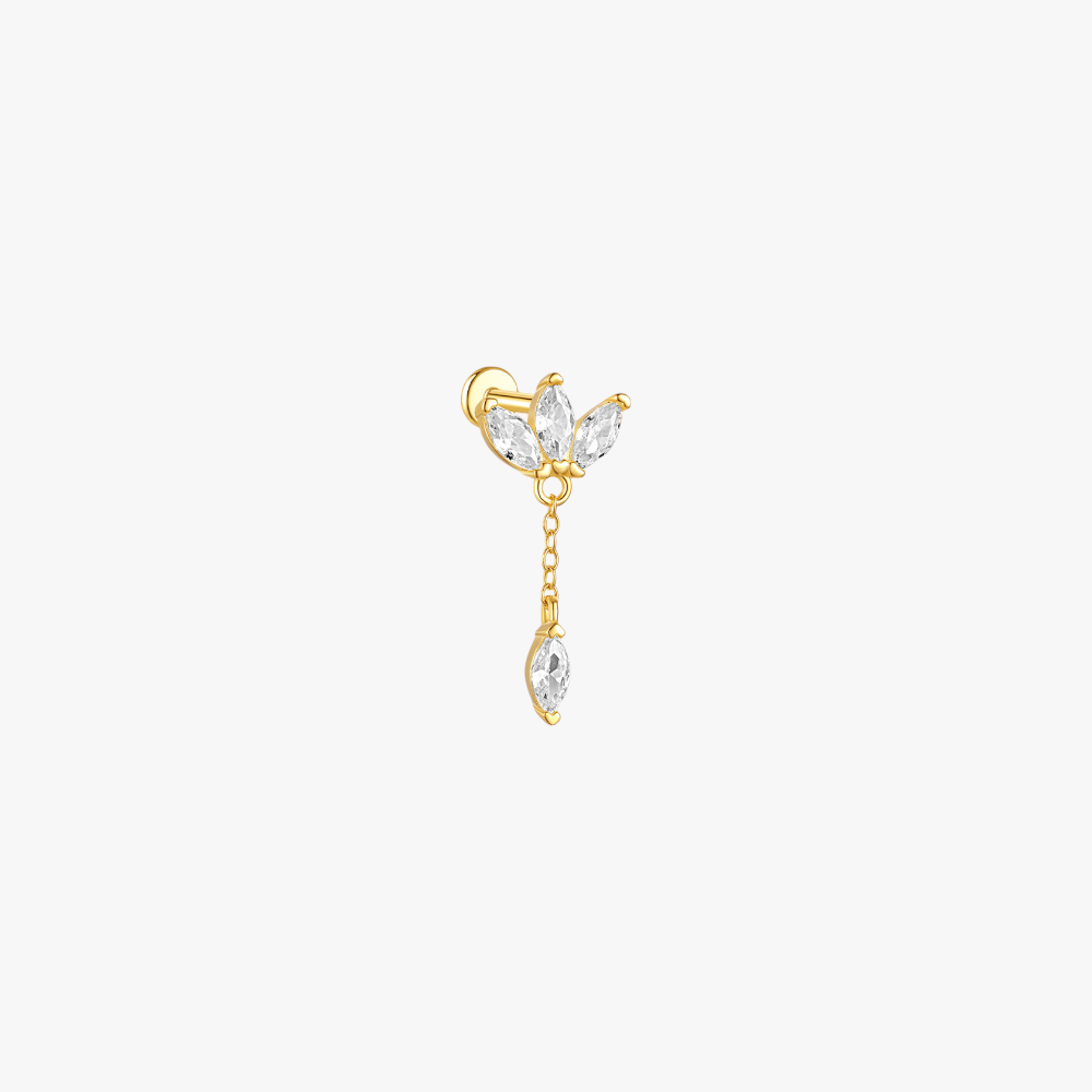 Teardrop Dangle Zirconia Cartilage Piercing Stud