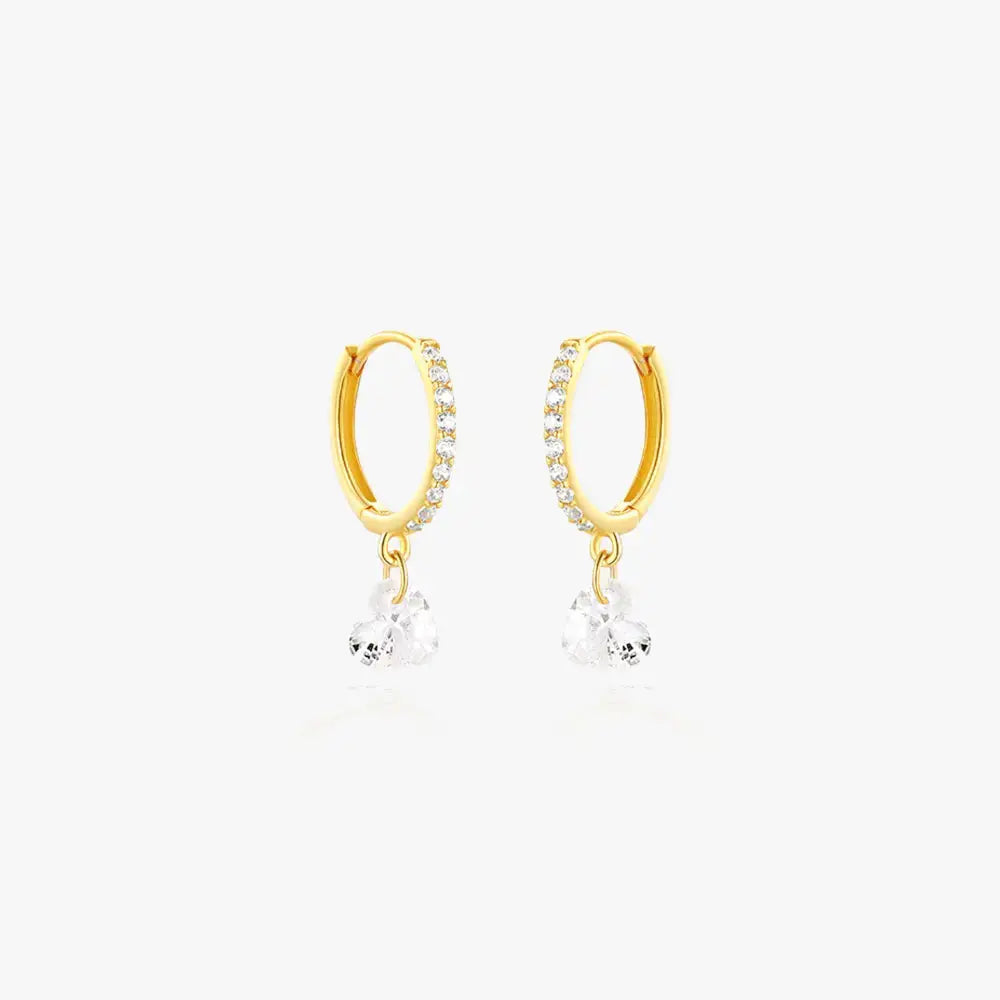 Crystal Drop Hoop Earrings