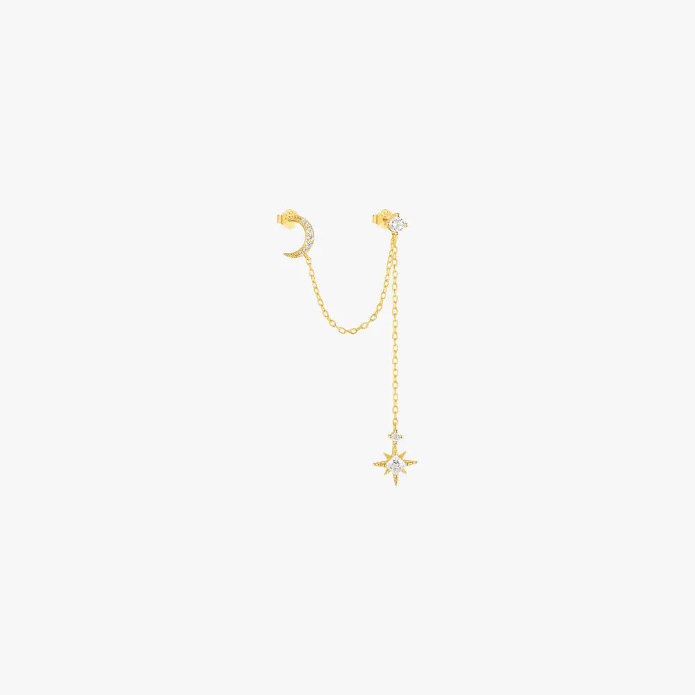 Celestial Drop Chain Earrings