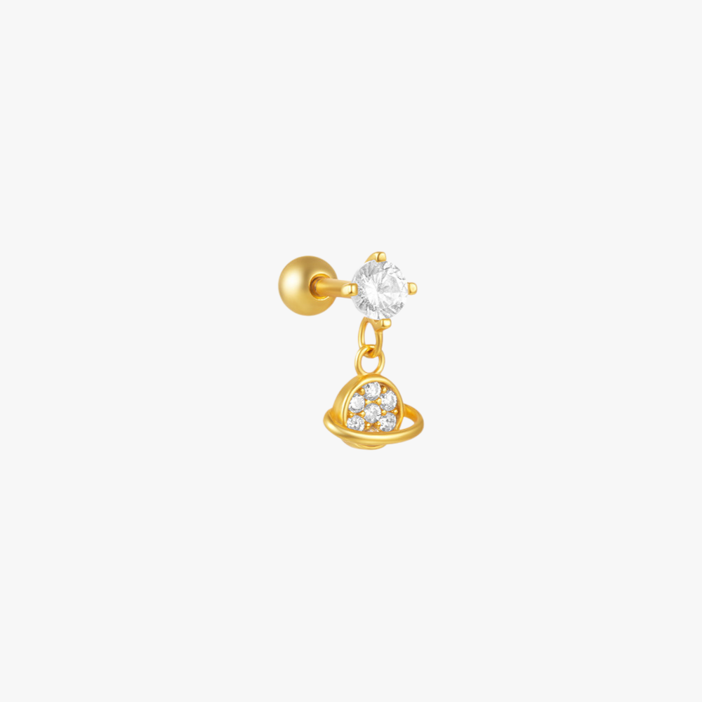 Saturn Planet Charm Cartilage Stud