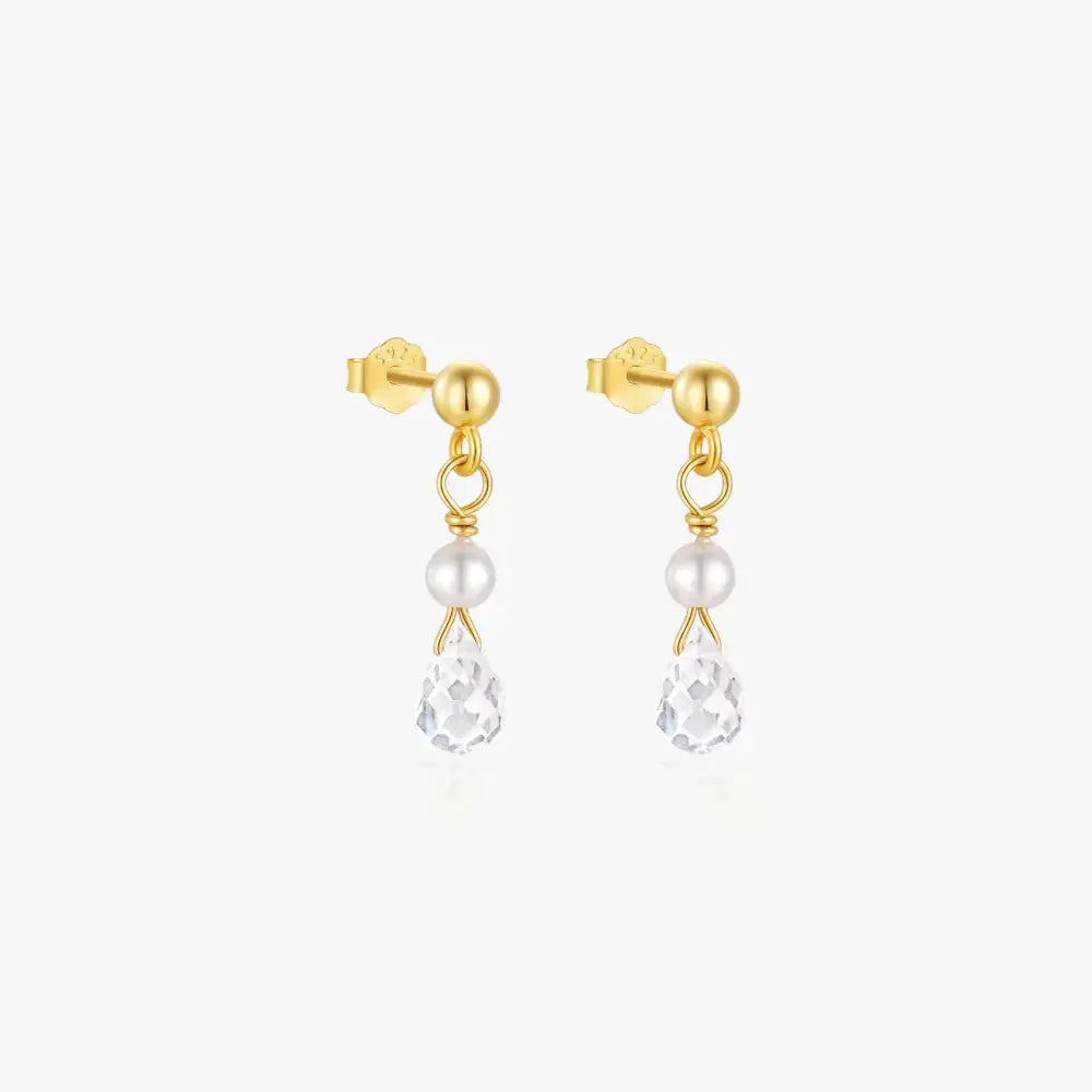 Pearl Drop Zircon Earrings