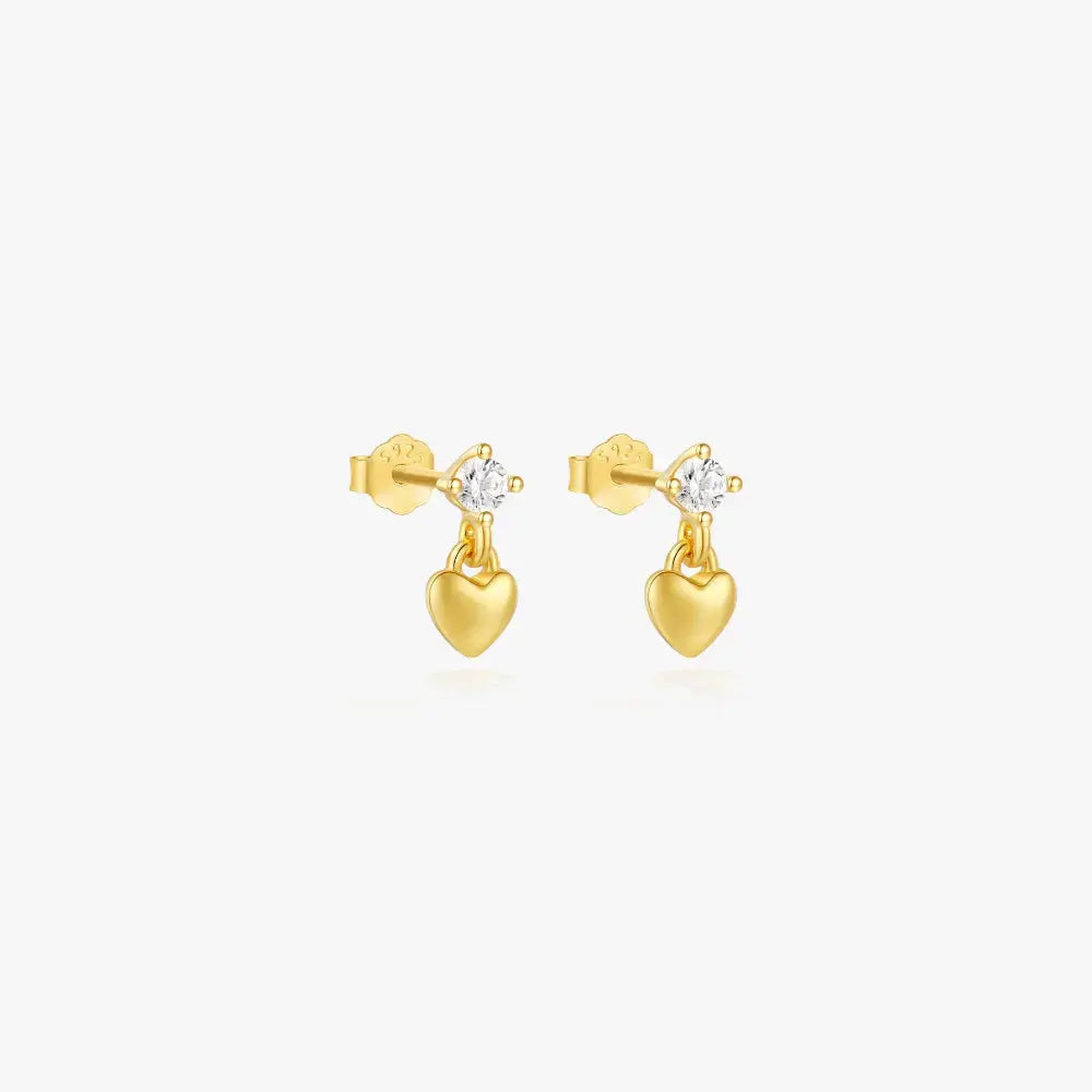 Classic Heart Charm Stud Earrings