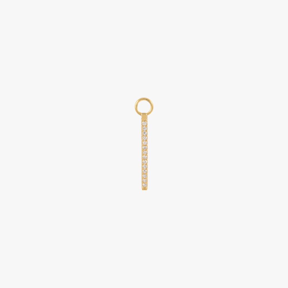 Long Bar Zirconia Earrings Charm