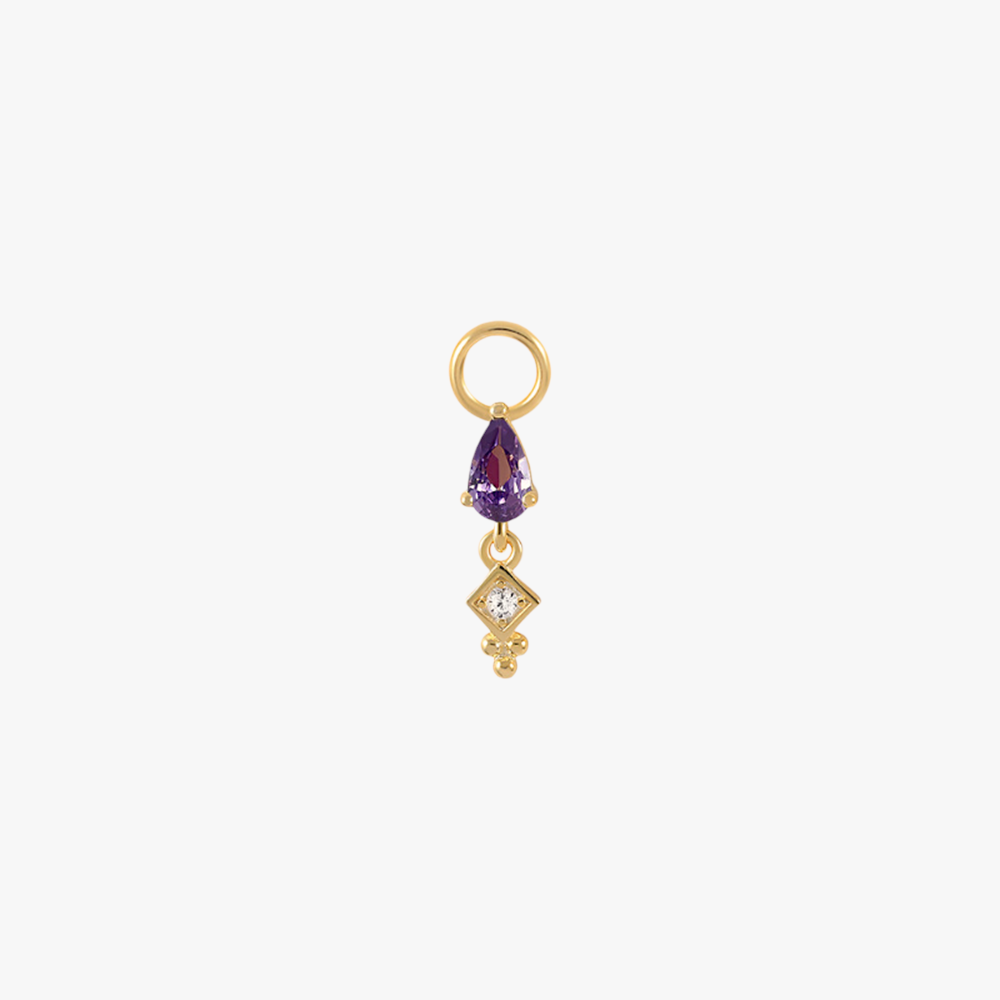 Teardrop Amethyst Earrings Charm