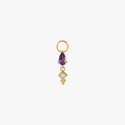 Teardrop Amethyst Earrings Charm