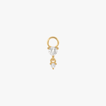 Double Zirconia Drop Earrings Charm