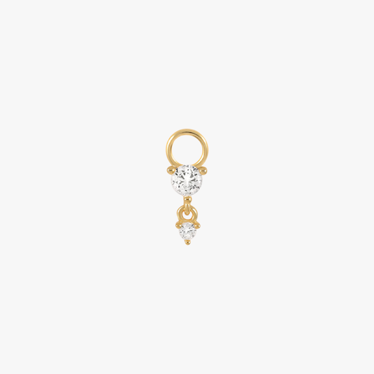 Double Zirconia Drop Earrings Charm