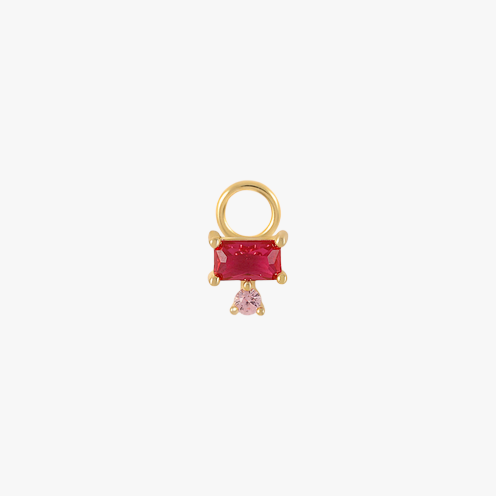 Ruby Baguette Earrings Charm