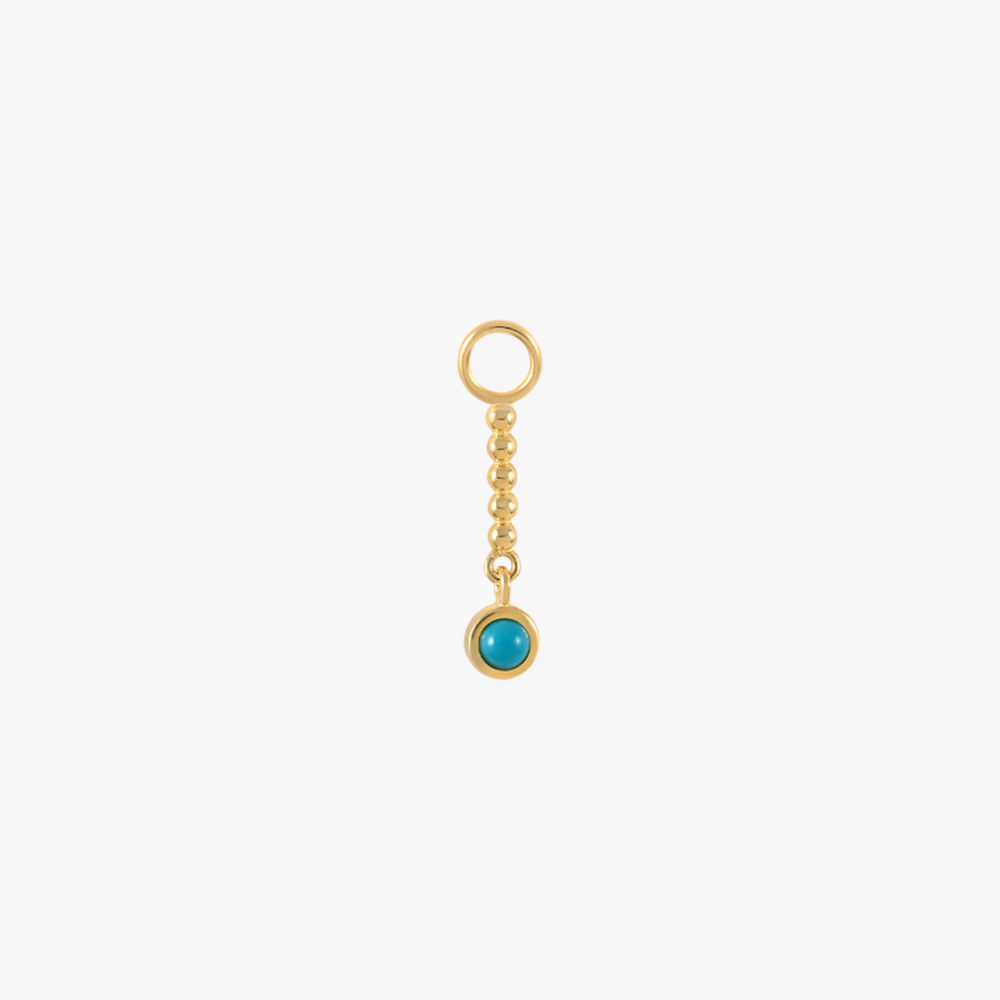 Turquoise Bead Drop Earrings Charm