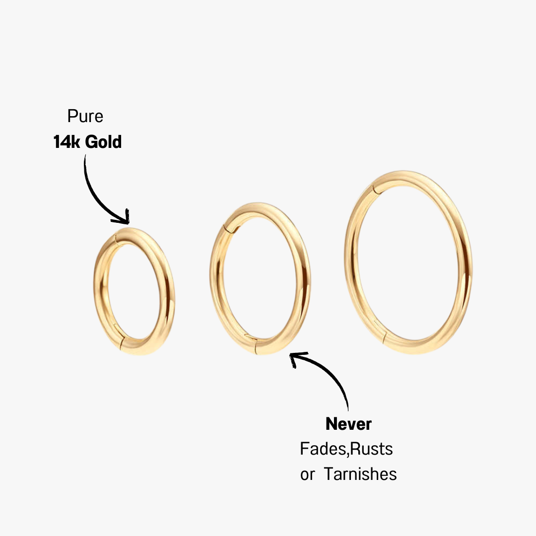 Stylish 14K Solid Gold Hoop Earrings for Effortless Chic