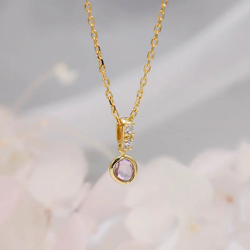 Natural Amethyst Pendant Necklace