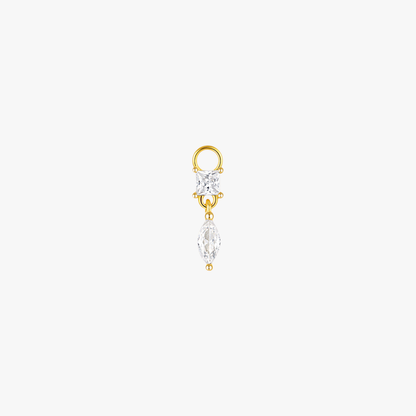 Minimalist gold chain fringe earring charm, perfect for adding elegance to your hoop earrings.