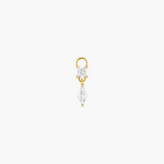 Minimalist gold chain fringe earring charm, perfect for adding elegance to your hoop earrings.