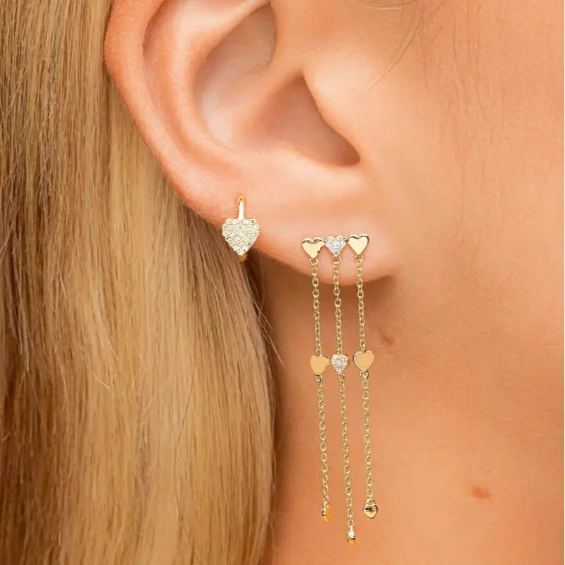 Heart Drop Dangle Earrings