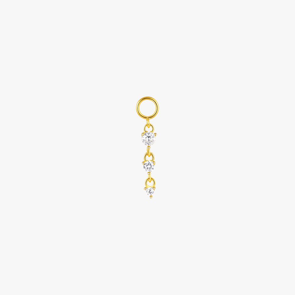 Gold chain dangle earring charm for modern minimalist style, perfect for hoop earrings.