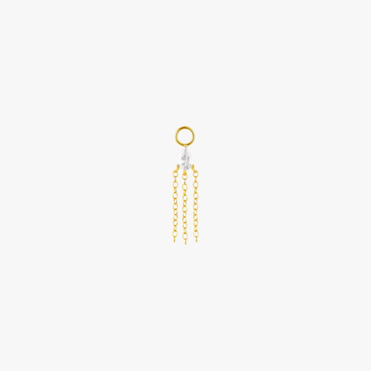 Gold earring charm with opal stone, perfect for adding a subtle glow to your ear stack.