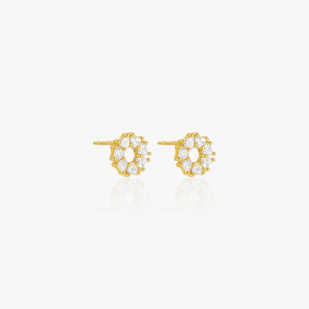 Elegant gold-plated geometric earrings with rope detailing