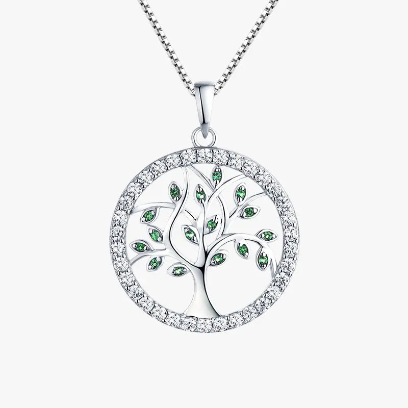 Fashionable Sterling Silver Tree of Life Pendant Necklace